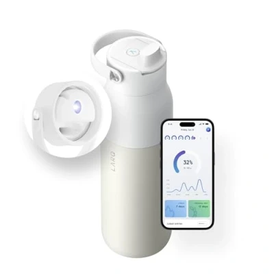 Image of LARQ Bottle PureVis 2 Self Cleaning Water + App Hydration Tracking, Insulated Stainless Steel Reusable &amp; Travel Friendly, Year Warranty, Granite White