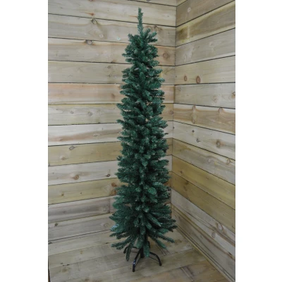 Image of 220cm (7ft 3&quot;) Premier Pencil Style Slim Christmas Tree in Green