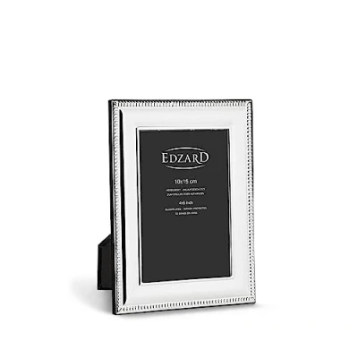 Image of Edzard Photo Frame Novara, 4x6 inch (10x15 cm), Silver Plated Picture Frame, Tarnish Protected