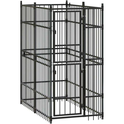 Image of vidaXL Outdoor Dog Kennel Steel 1.84 m²