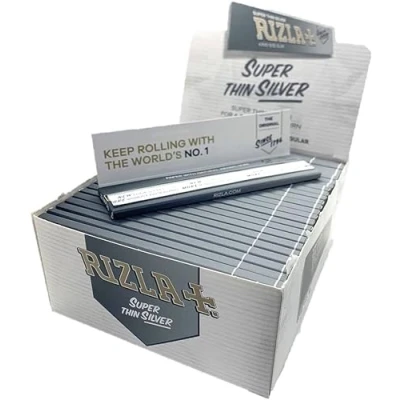 Image of Rizla King Size Slim Silver Rolling Paper Full Box Of 50 Booklets