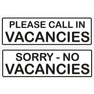 Image of Smarts Art Vacancies No Double Sided Sign 300Mm X 100Mm