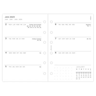 Image of Filofax Pocket Minimal Week on Two Pages 2023 Diary, White (23 68290)