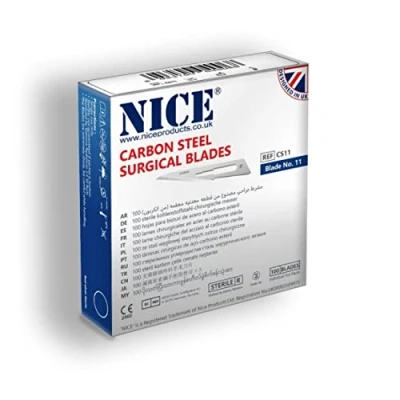 Image of 100 x NICE No.11 Sterile Carbon Steel CS11 Surgical Blades