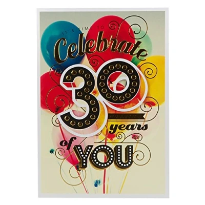Image of Hallmark 30th Birthday Card &#039;Time To Celebrate&#039; Medium