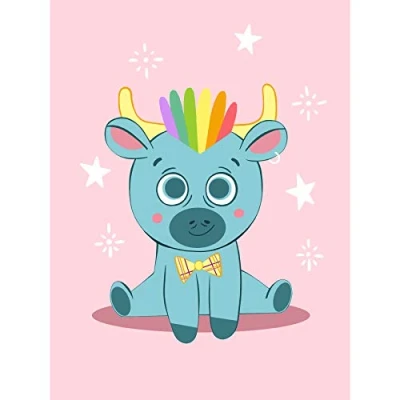 Image of Wee Blue Coo Kawaii Cow Bow Tie Large Art Print Poster Wall Decor