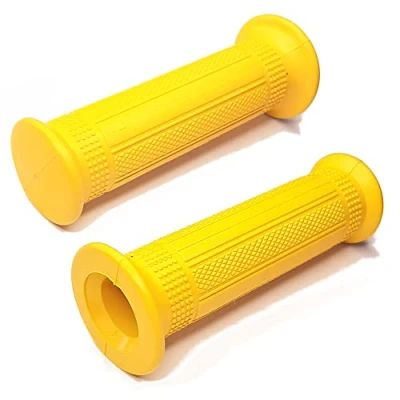 Image of cyclingcolors Motorcycle Handlebar Grips 22 mm (7/8 inch) 24 (1 Universal Scooter Moped Non Slip Rubber (Yellow)