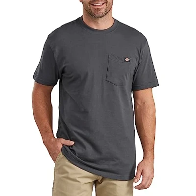 Image of Dickies Men&#039;s Short Sleeve Pocket Tee Big Tall, Charcoal, Medium