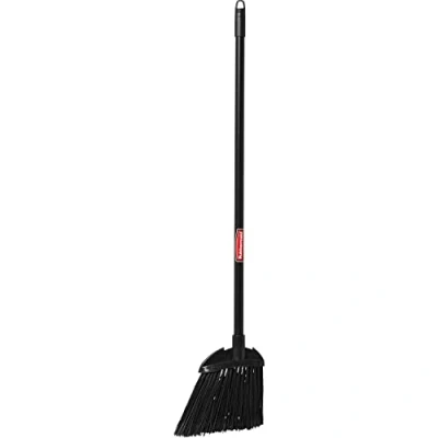 Image of Rubbermaid Commercial Products FG637400BLA, Executive Lobby Broom with Vinyl Handle, Black/Yellow,7 1/2&quot; Brush Length