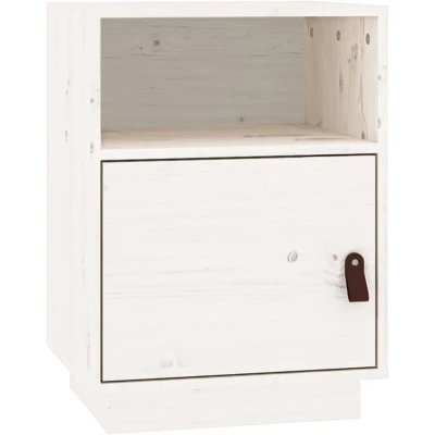 Image of vidaXL Bedside Cabinet White 40x34x55 cm Solid Wood Pine