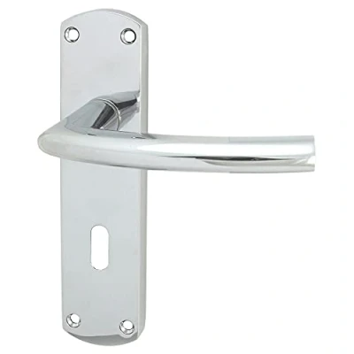 Image of Serozzetta Esk Door Handles on Backplate Lock (57mm c/c) Polished Chrome
