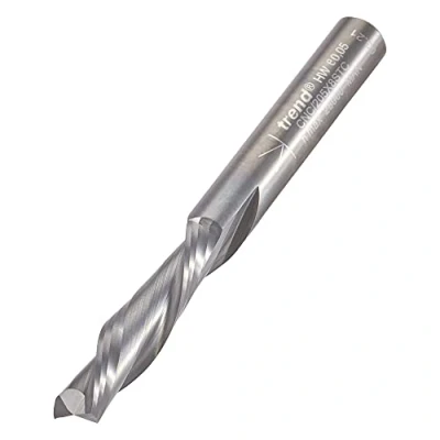 Image of Trend CNC Compression Spiral Router Cutter, 8mm Shank, Cut Diameter &amp; 32mm Length, Solid Tungsten Carbide, CNC/205X8STC