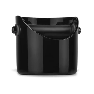 Image of Dreamfarm Big Grindenstèin Modern Espresso Knock Box Sturdy, Compact Coffee Ground Bin with Durable Bar Black (Big)