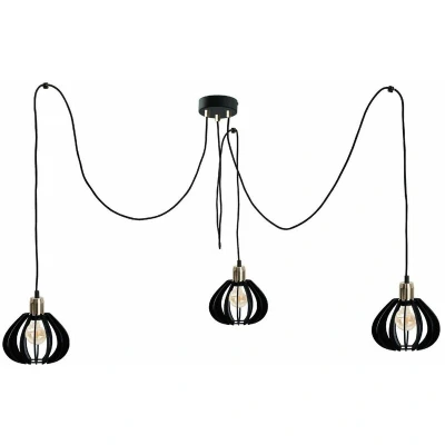 Image of Gemma Cluster Pendant Ceiling Light Black, Gold, 3x E27