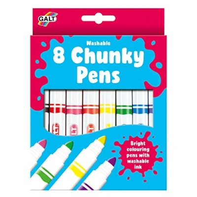 Image of Galt Toys, 8 Chunky Pens Washable, for Children, Ages 3 Years Plus
