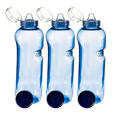 Image of Greiner 3 x 1 Litre Water Bottle Tritan BPA Free + with Lids Flip Top Drinks Bottles