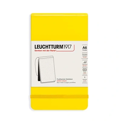 Image of LEUCHTTURM1917 364414 Notepad Pocket (A6), Hardcover, 184 Numbered Pages, Lemon, doted