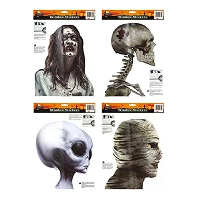 Image of DITZY DOLL Halloween Colour Character Window Stickers Decals Spooky Scary Assorted Decoration House Party