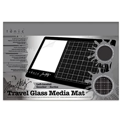 Image of TONIC STUDIOS 2632E Tim Holtz Left Handed Travel Glass Mat, 26 x 39 cm,