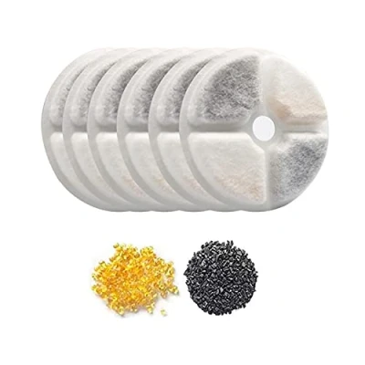 Image of TOUZUTY Cat Water Fountain Filters 6 PCS Pet Replacement with Resin and Active Carbon for Automatic Dispenser Drinking (6 Generation Special Filters)