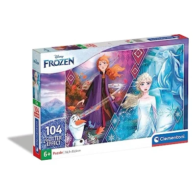 Image of Clementoni 20163 Glitter puzzle Disney Frozen 2 104 pieces Made in Italy jigsaw children age 6+