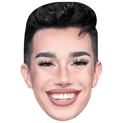 Image of James Charles (Smile) Celebrity Mask, Flat Card Face, Fancy Dress Mask