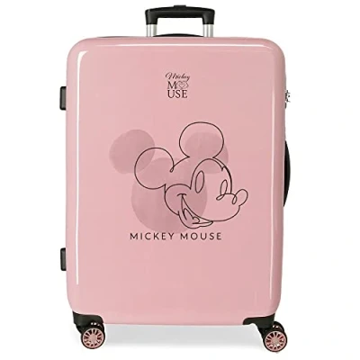 Image of Disney Mickey Outline, Pink, Tailla unica, Medium Suitcase