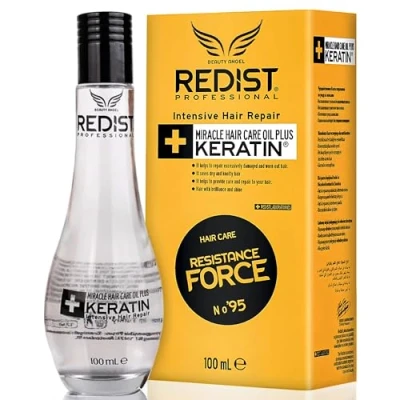 Image of Redist Hair Oil Keratin 100ml Anti Frizz, Shine and Softness for Dry Fragile Eyelash Growth Enhancer Natural Treatment Professional Care