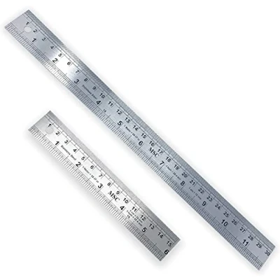 Image of MSC Stainless Steel Metal Shatterproof Straight Edge Metric Ruler Ideal for Sewing (15cm 30cm), 122
