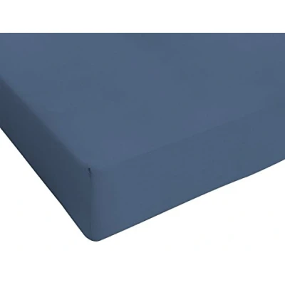 Image of Sogni e Capricci Max Color Fitted Sheet with 25cm Corner, 100% Cotton, avio, small double