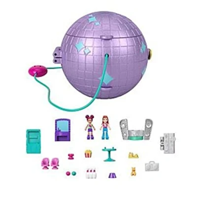 Image of Polly Pocket Dolls and Accessories, Compact with 2 Micro Dolls, 15 Toy Pieces 1 Fashion Piece, Double Play Skating, HCG24