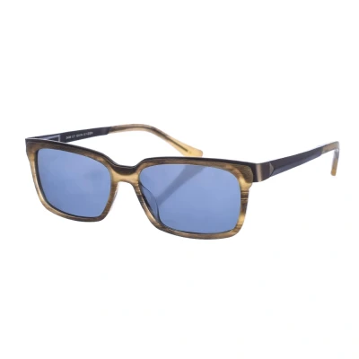 Image of Zen Unisex Z408 Square Shape Acetate and Metal Sunglasses Blue One Size