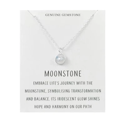 Image of Philip Jones Moonstone Necklace with Quote Card