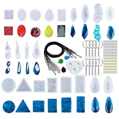 Image of Woohome 43 PCS Clear Jewelry Silicone Molds Set Water Wave Casting Mold Included 22 Resin and 3 Style Accessories for Craft Making DIY