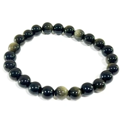 Image of Wise Skies Crystal Stone 8mm Necklace Bracelet Real Healing Stones Chakra Natural (Gold Sheen Obsidian Bracelet)
