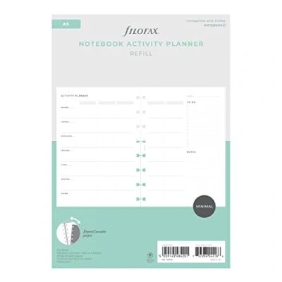 Image of Filofax Lifestyle Refill, A5 Size, Notebook White Paper, Activity Planner, 56 Sheets (B132849)