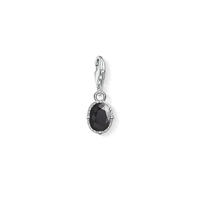 Image of Thomas Sabo Women Charm Pendant Black Stone 925 Sterling Silver 1669 643 11