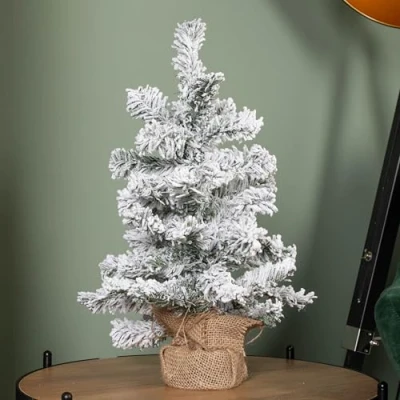 Image of 45cm Mini Imperial Snow Flocked Christmas Tree in Burlap Base