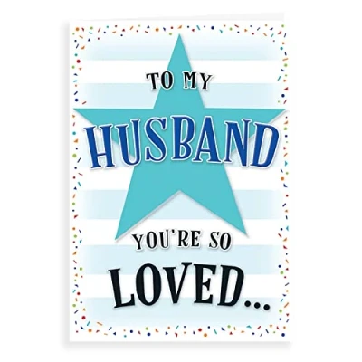 Image of Piccadilly Greetings Modern Birthday Card Husband 7 x 5 inches