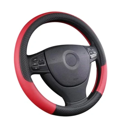 Image of Pahajim Car Steering Wheel Covers Anti Skid PU Leather Universal Cover Breathable Sport Style 37 38cm Accessories for Women Men