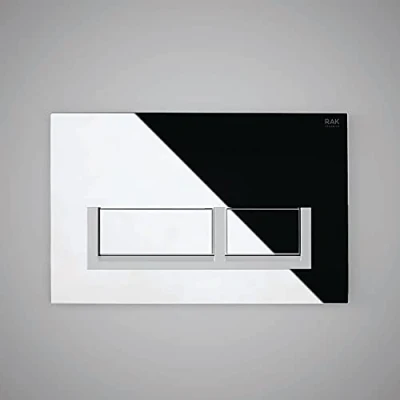 Image of RAK Ecofix Chrome Rectangular Push Button Dual Flush Plate Concealed Cistern