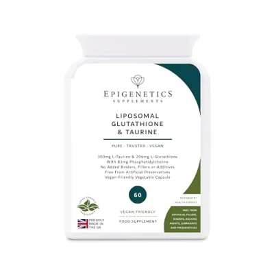 Image of Liposomal Glutathione &amp; Taurine Bioavailable Highly Absorbable L + Formula 60 Vegan Friendly Capsules UK Made 1 Capsule Daily