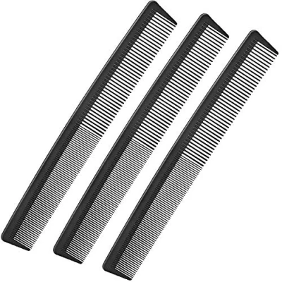 Image of 3 Pack Black Carbon Barber Fiber Cutting Comb,Fine Tooth Hair Comb,Hairdressing Styling Combs,Heat Resistant Combs,Styling Combs for Salon (Style G)