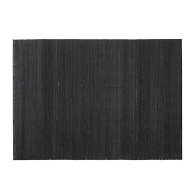 Image of BambooMN Bamboo Placemat/Sushi Rolling Mat 18.75&quot; x 13&quot; Black, 8 pcs