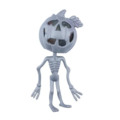 Image of HENBRANDT Squeeze Beadz Pumpkin Skeleton Halloween Party Bag Toy (Grey, Pack of 1)