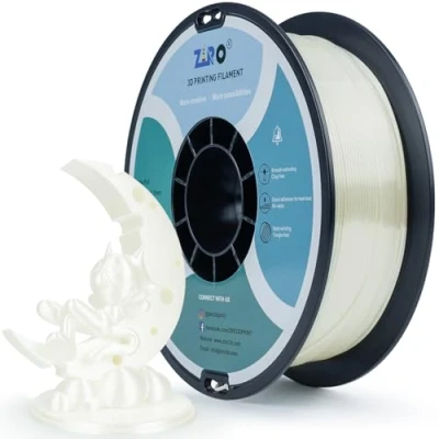 Image of ZIRO PLA Silk Filament 1.75mm, 3D Printer Silky Series 1.75mm 1KG(2.2lbs), Dimensional Accuracy +/ 0.03mm, White