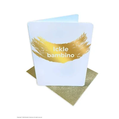 Image of Brainbox Candy Cute Baby Card New Born Boy Girl Gold Foiled Mini Blank Inside
