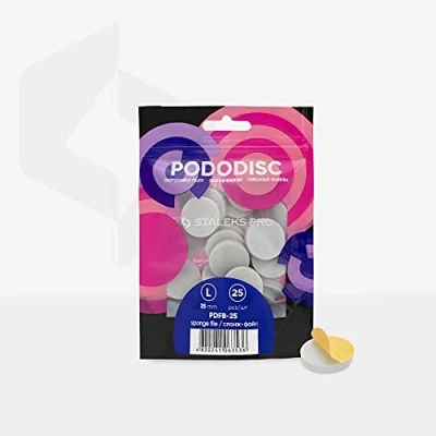 Image of STALEKS PRO Disposable files sponges for pedicure disc PODODISC Size L (25 mm) / 25 pcs pack (Model PDFB 25)