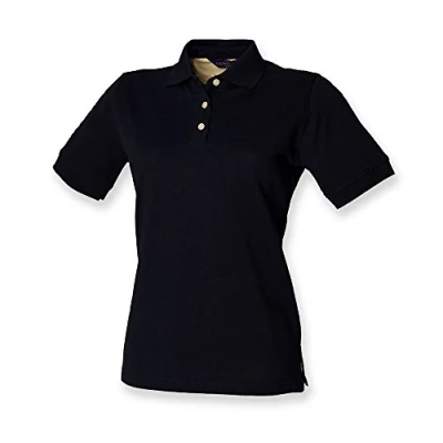 Image of Henbury Ladies Classic Pique Polo Shirt : Color Navy Size 12