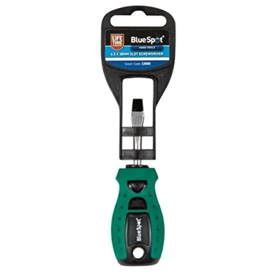 Image of Blue Spot Tools 13000 Slot Screwdriver, Green, 6.5 x 38 mm